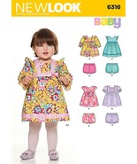 NEW LOOK U06316A Babies&#39; Dresses and Panties Sewing Template - £6.10 GBP