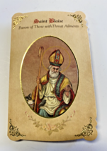 Saint Blaisen&quot;Patron Saint of Throat Ailments&quot; Prayer Card + Medal, New - $5.94