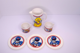 Vintage Sesame Street Children&#39;s Plastic Plates &amp; Cups Set HG Industries - $276.61 MXN