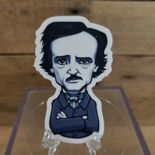 Edgar Allan Poe Doodle Cartoon 3&quot; Sticker - $0.99
