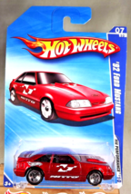 2010 Hot Wheels #105 HW Performance 7/10 &#39;92 FORD MUSTANG Red w/Chrome 5 Spokes - £12.59 GBP