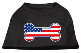 Bone Shaped American Flag Screen Print Shirts Black L - $575.30 MXN