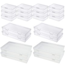 20 Pieces Mixed Sizes Rectangular Empty Mini Clear Plastic Organizer Storage Box - £36.87 GBP