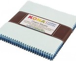 5&quot; Charm Pack Squares Kona Cotton Solids Overcast Palette Blue Precuts M... - $10.97
