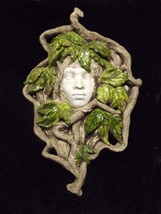 Greenwoman Wall Hanging Plaque Medieval Leave Forest Maiden Celtic Lady Home  - £64.13 GBP