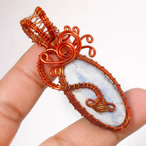 Kyanite Gemstone Handmade Wire Wrapped Handcrafted Pendant Copper 2.70&quot; SA 1452 - £4.01 GBP