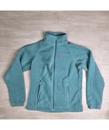 Columbia Fleece Jacket Women&#39;s Teal Green Full Zip Mock Neck Logo Pocket... - $40.32 CAD