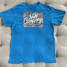 Neff T-Shirt Blue Cotton Graphic Tee w/ Logo Men&#39;s Size L - $241.50 MXN