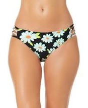 Salt + Cove Juniors Daisy Print Strappy Side Hipster Bikini Bottoms Size M Black - £11.81 GBP