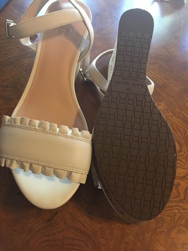 Kate Spade Tomas Ruffle Platform Wedges Sandals white sz 10 new Item image 5