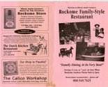 Rockome Gardens Restaurant &amp; Dutch Kitchen Menus Amish Arcola Illinois  - $17.82