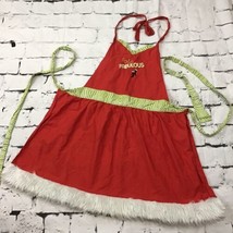Holiday Christmas Apron Fa-La Fabulous Kristen Levis Design Red Green Fu... - $15.84