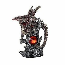 Medieval Fantasy Guardian Dragon Protecting Red Gemstone Fantasy World Decor - £12.86 GBP