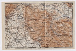 1909 Antique Map Of Vicinity Of Velletri Cori Monti Lepini / Lazio / Italy - £17.85 GBP