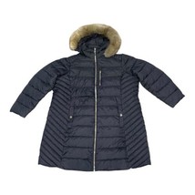Michael Kors Down Puffer Jacket Women&#39;s Sz 3X Gray Faux Fur Lined Hood P... - $112.19