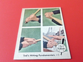 1959 FLEER  TED WILLIAMS #71   HITTING  FUNDAMENTALS    NM /  MINT  OR  ... - £70.60 GBP