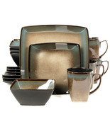 Gibson Elite Tequesta 16-Piece Square Dinnerware Set, Taupe - $145.60 CAD