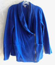 Talbots Womens size Large L Royal Blue Knit Long Sleeve Half Zip Jacket ... - $15.79