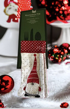 Balsam &amp; Fir Christmas Set Of 4 Utensil Holders Pockets Embroidered Gnomes - $27.32