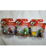 2019 Super Mario Jakks World of Nintendo 2.5&quot; Mario + Luigi + Yoshi Figu... - $28.67