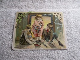 Antique Victorian Lion Coffee Christmas Kid Trade Card Woolson Spice Toledo Ohio - £31.10 GBP
