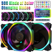 3 Pack RGB LED Computer Case Fan Cooling 120mm Quiet Fans PC With Remote Control - £24.84 GBP