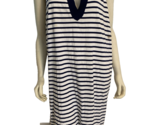 Lands End Women&#39;s Sleeveless Striped Shift T-Shirt Dress Blue/White 3X - $20.89