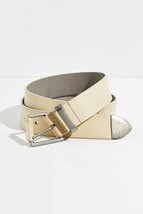 Free People women&#39;s getty leather belt in Sun Faded Khaki - $45.00