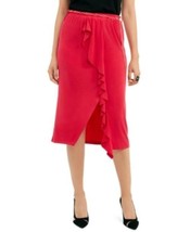 MSRP $80 Thalia Sodi Solid Ruffle-Trim Skirt Pink Size Medium - £12.06 GBP