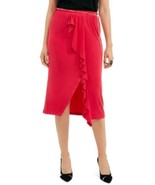 MSRP $80 Thalia Sodi Solid Ruffle-Trim Skirt Pink Size Medium - $35.08 CAD