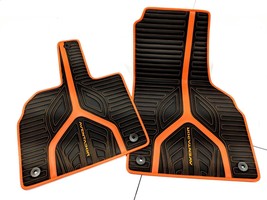 Lamborghini Aventador, Huracan Eco Leather Floor Mats Black/Orange - $799.00