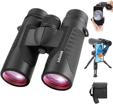 Adasion 12x42 High Definition Binoculars for Adults with Phone Adapter and - £64.49 GBP
