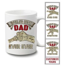 NETHOUSE Personalized Worlds Best Dad Ever Mug 11oz &amp; 15oz, Happy Fathers Day Fr - £7.94 GBP