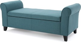 Christopher Knight Home Hayes Armed Fabric Storage Bench, Dark Teal - £191.00 GBP