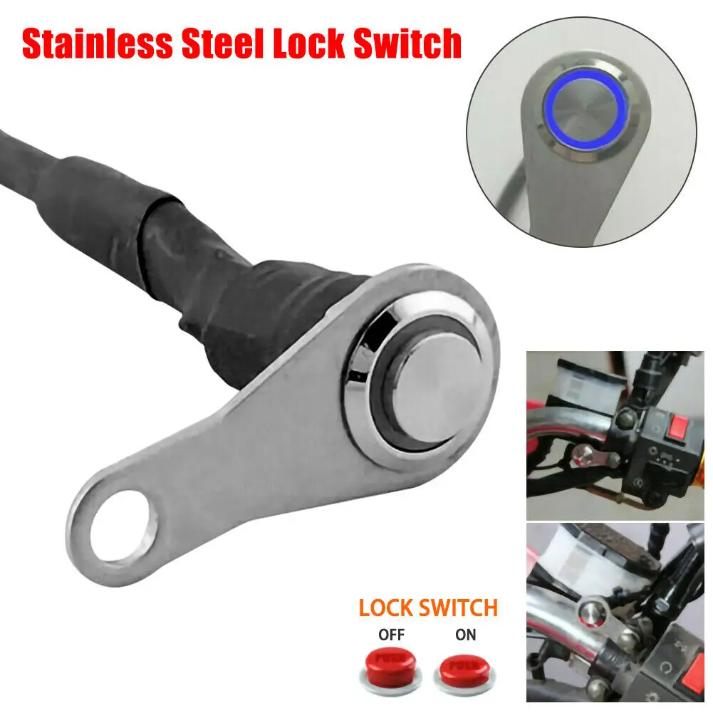 LED Motorcycle Switch ON-OFF Handlebar Mount Stainless Steel Waterproof 12V Fo - £13.30 GBP