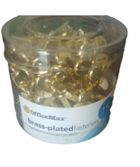 OfficeMax brass-plated fasteners 1 1/2&quot; 1 Box Of 100 count-Brand New-SHI... - $5.82