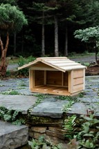 Outdoor Cat House Food Shelter/Cat Food Station - Medium Size With Extended Roof - £217.92 GBP