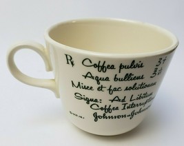 Rx Coffee Mug Cup Vintage Prescription Cream Green Johnson &amp; Johnson 1959 J&amp;J - £29.92 GBP