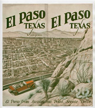 El Paso Texas Juarez Mexico Tourism Brochure 1930&#39;s Inspiration Point - $47.52