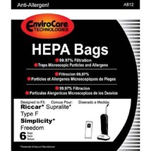 Riccar HEPA Replacement Vacuum Bags Type F A812 - £16.70 GBP