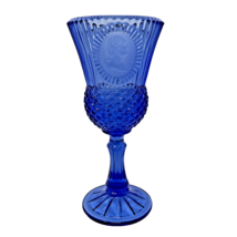 Fostoria Patriotic Blue Goblet 12 oz. Vintage GEORGE WASHINGTON  (1975) Avon - £9.38 GBP