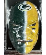 Green Bay Packers NFL Football Green &amp; Yellow Fan Face Flexible PVC Mask... - £14.63 GBP