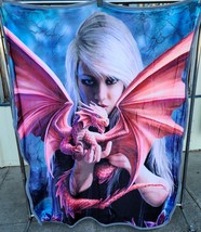 Anne Stokes Dragonkin Baby Dragon Fantasy Throw Blanket Sherpa Backing 50X60 - £37.88 GBP
