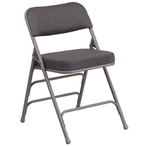 HERCULES Series Premium Curved Triple Braced Gray Fabric Folding Chair - $1,835.46 MXN