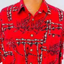 ME Sport Hawaiian Aloha 3X Shirt Bamboo Geometric Coconut Buttons Tropical 3XL - £47.95 GBP