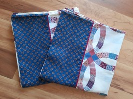 Pair Vintage Springmaid Pillowcases King ~ Wedding Ring Quilt Pattern Ve... - £15.75 GBP