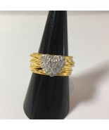 Cz Heart Ring 14K Gold Sterling Silver Sz 6 - £33.23 GBP