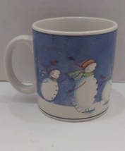 vintage Oneida snowman ice skating Snow Family Fun mug Debbie Taylor Kerman - $11.36