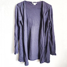RACHEL ZOE Linen Dusk Purple Blue Hooded Caridgan Sweater with Long Slee... - $13.10
