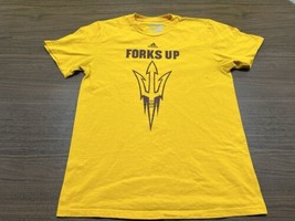 Arizona State Sun Devils “Forks Up” Yellow T-Shirt - Adidas - Medium - £8.64 GBP